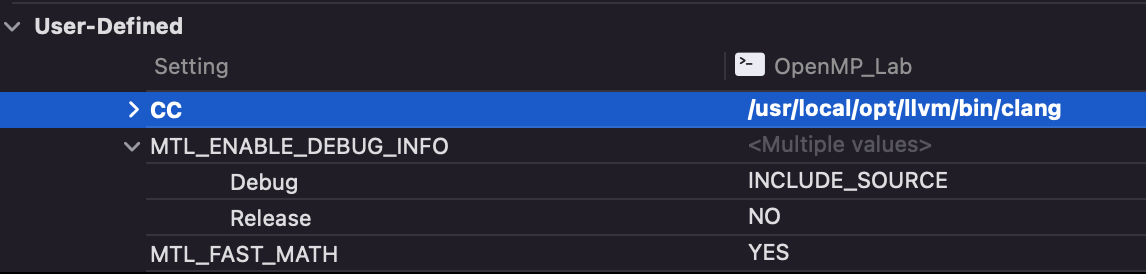 User-Defined setting